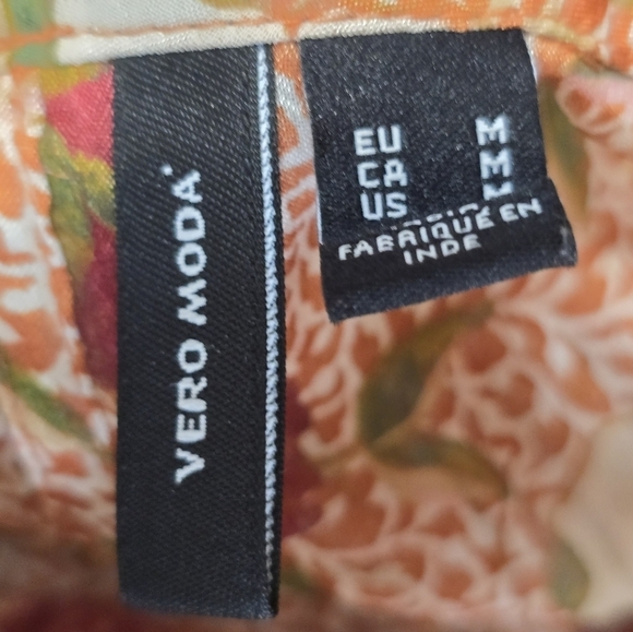 Vero Moda chiffon high neck long sleeves floral dress  color rust,burgundy - Picture 8 of 8